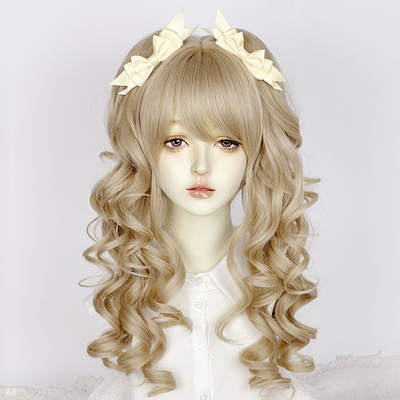 白金色罗马卷假发lolita洛丽塔