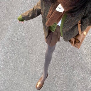 秋冬加厚600D竖条纹连裤 袜显瘦长袜 袜精梳棉微压力抗起球打底裤