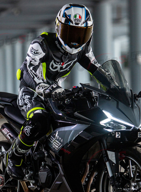 BERIK连体皮衣大眼路怒者6摩托车骑行服竞技赛道防摔重机赛车服