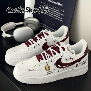 定制球鞋Nike Air Force 1赤骥凌霄涂鸦手绘高级小众低帮板鞋
