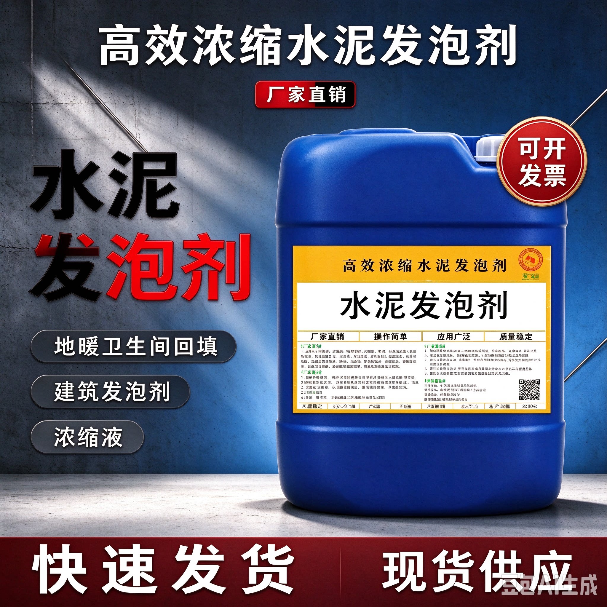 高浓缩泡沫水泥发泡剂混凝土引气剂卫生间回填发泡水泥填缝剂包邮