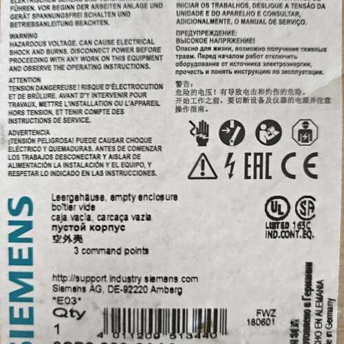 议价-西门子空外壳 3SB3 803-0AA3-可维修