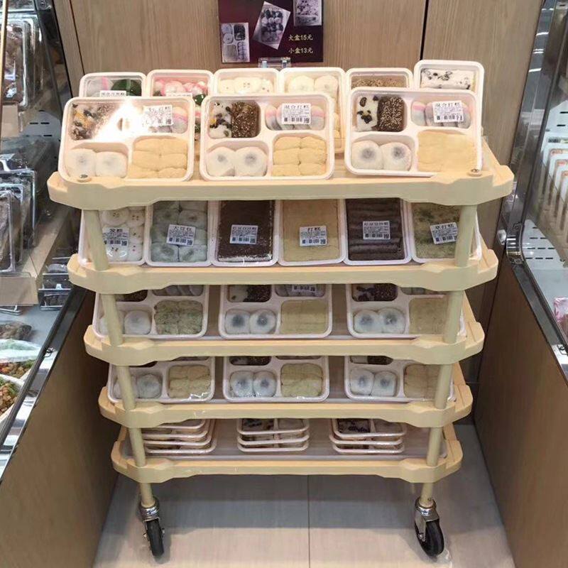 超市置物车活动关联手推商品展示推车带轮塑料车5层8层可拆装车