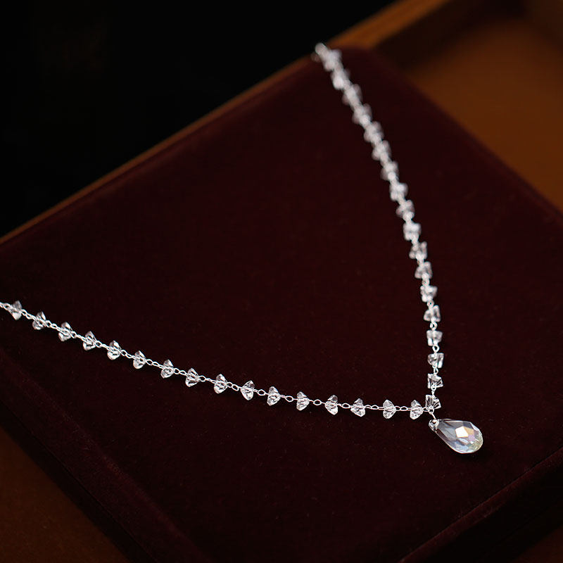 甜美梦幻新娘水晶链条额饰精致透明水滴公主造型配饰新款百搭婚饰