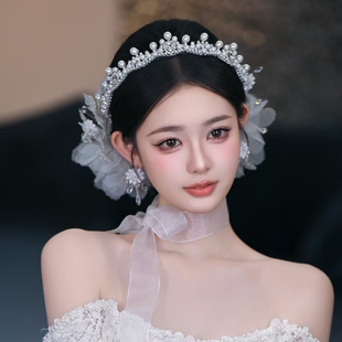 韩式梦幻新娘结婚头饰精巧高级公主风皇冠发夹套装浪漫写真婚饰品