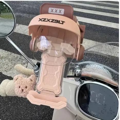 电动车2024新款手机支架外卖骑手导航架防水小雨伞遮阳自行车支架