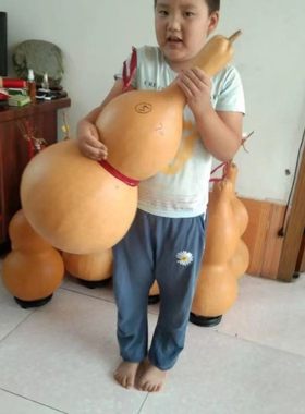 天然葫芦摆件客厅招财家居使用大葫芦挂件带龙头中国结葫芦带底座