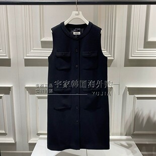 小香风黑色百搭无袖 圆领背心连衣裙 Y2025秋冬新款 亲妈渠韩国TOMB