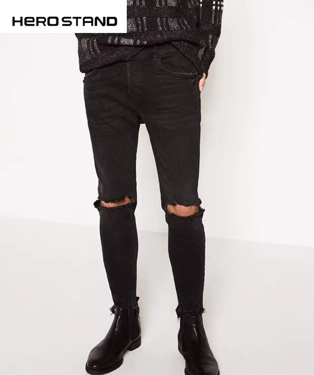 新品高质量毛边牛仔裤