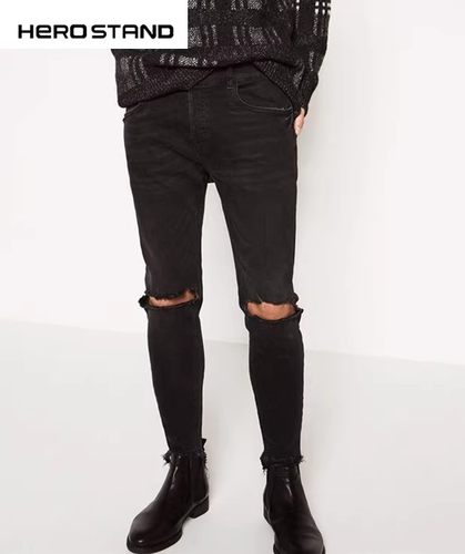 新品高质量毛边牛仔裤