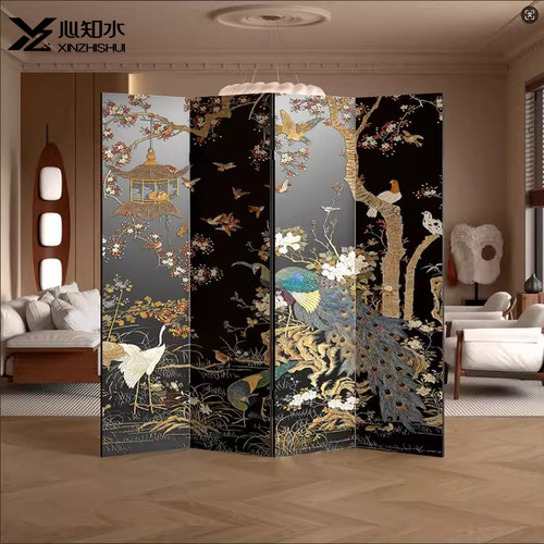 【环保材质】心知水漆画屏风包邮