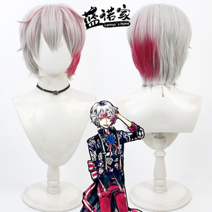 蓝诺家 恶魔执事与黑猫魔神侯爵阿蒙里德cos假发打毛头顶双色拼接