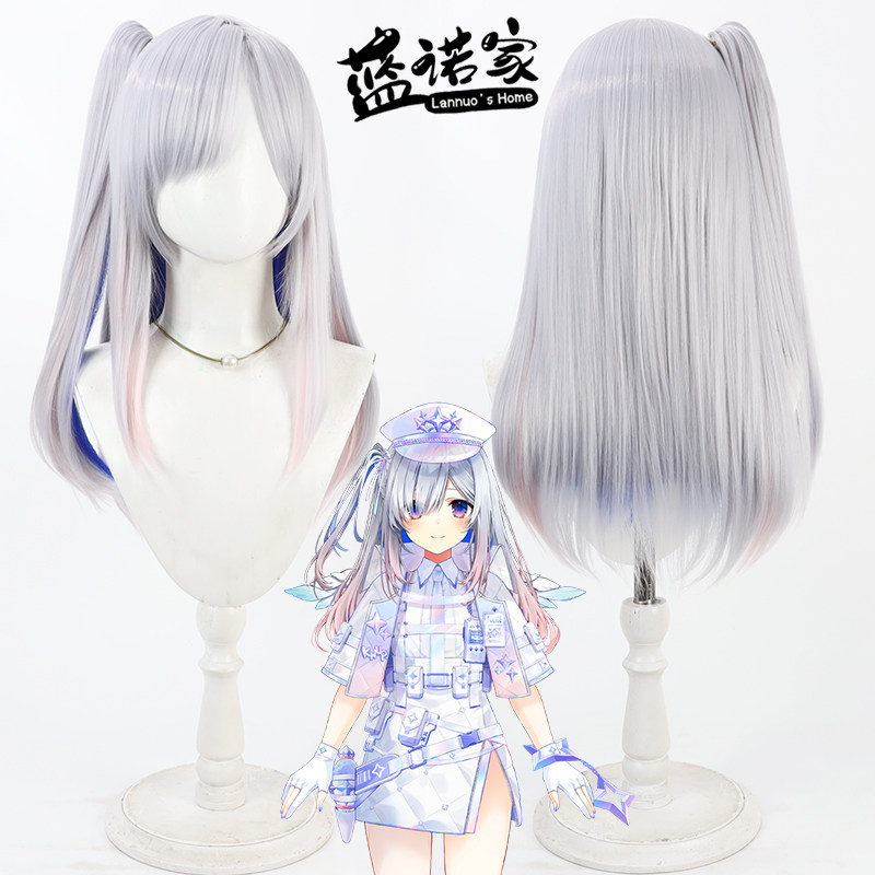 蓝诺家 虚拟vtuber播主天音彼方cos假发天界警备任务装分体马尾款图片