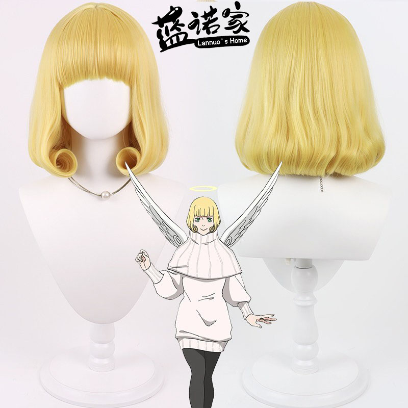 【蓝诺家】咒术回战来栖华cos假发Kurusu Hana天使金黄色头皮卷发