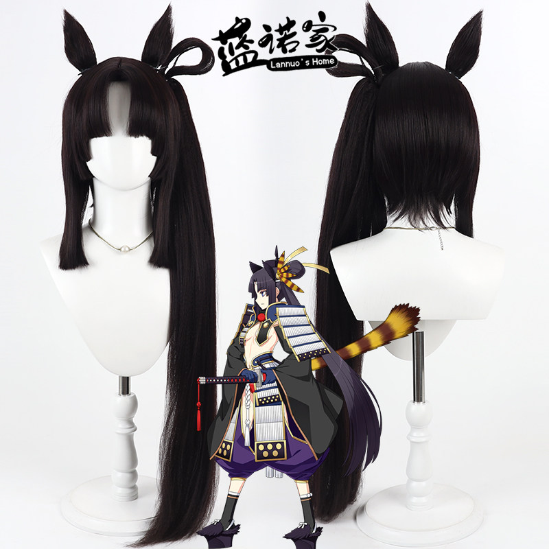 【蓝诺家】FGO 牛若丸cos假发 仿真头皮分体马尾耳朵Ushiwakamaru