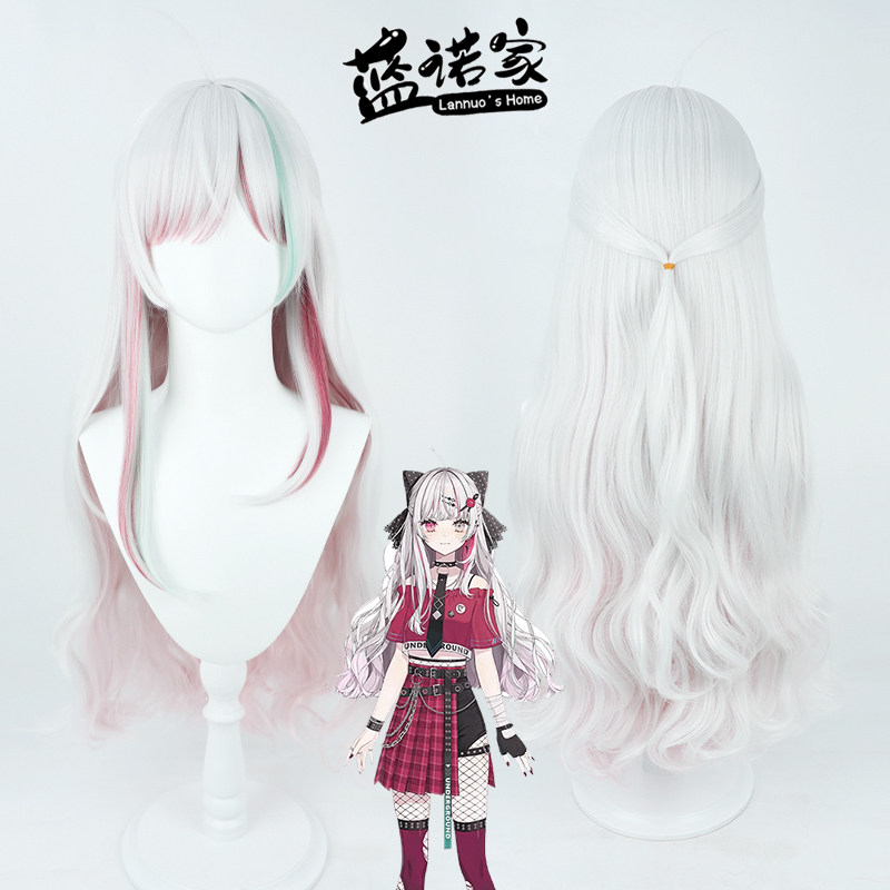 【蓝诺家】彩虹社虚拟vtuber播主 石神望cos假发 银白色三色挑染
