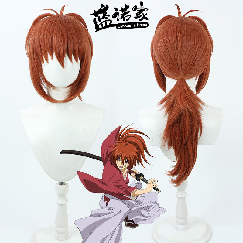 【蓝诺家】漫画 浪客剑心 绯村剑心cos假发 橘红色蓬松丝