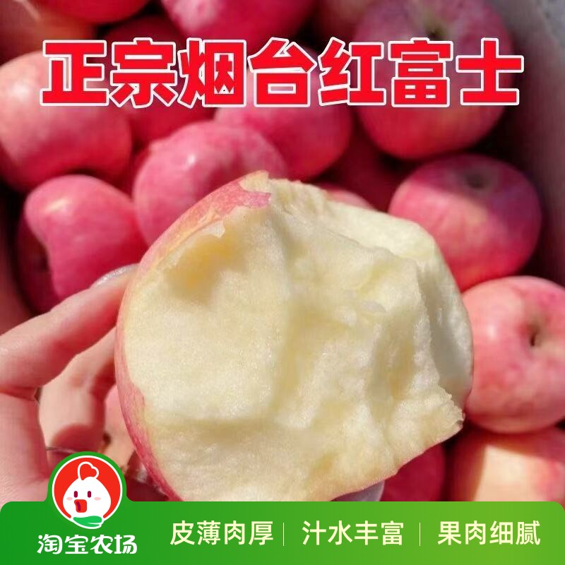 产地直发烟台红富士苹果甜脆冰糖心新鲜整箱批发现摘脆甜正宗优质