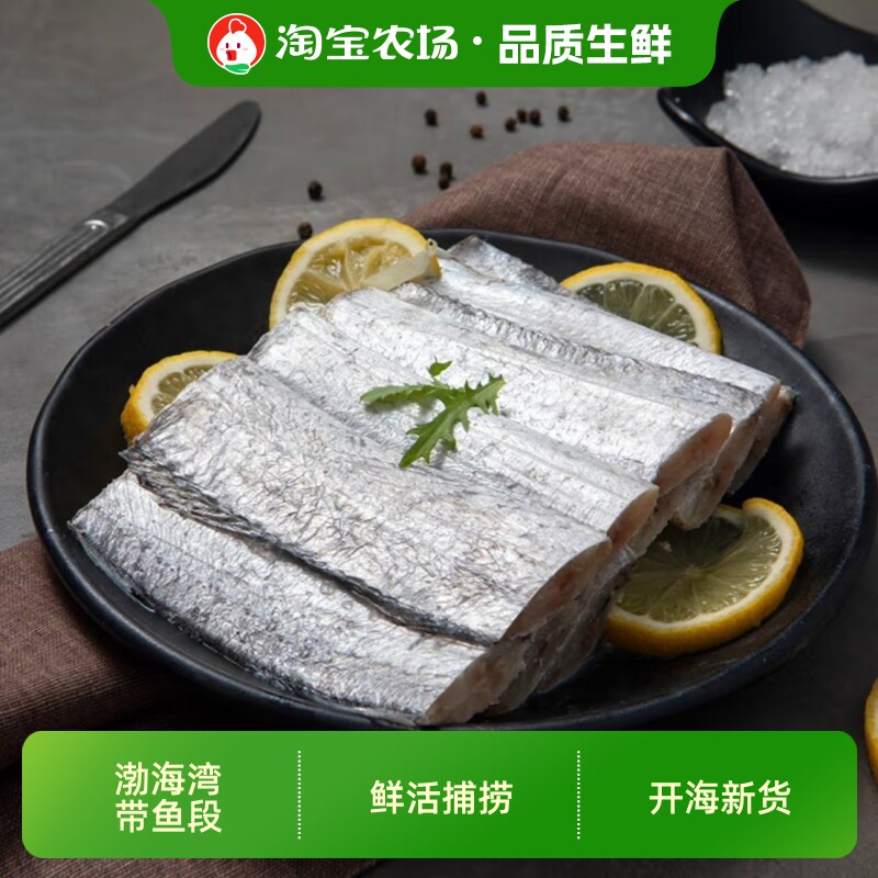 渤海湾带鱼段新鲜冷冻中段刀鱼段山东海鱼去头整箱批发水产鱼肉图片