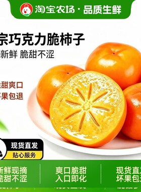 正宗巧克力脆柿子冰糖心甜柿子脆甜新鲜当季现摘不涩农场直发果子
