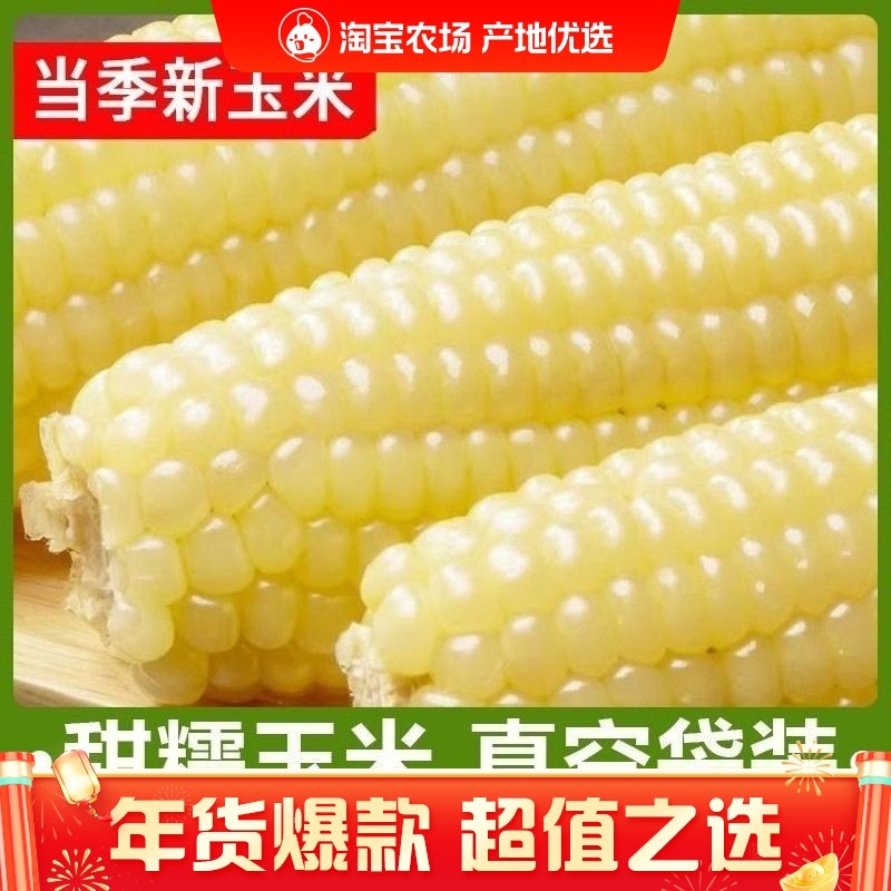 东北白糯玉米甜糯粘玉米棒真空包装黏玉米新鲜粗粮代餐非即食玉米