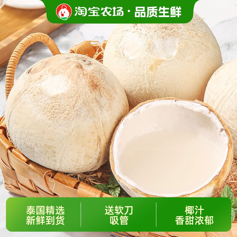 泰国进口牛奶椰皇椰子当季新鲜椰青老蛋椰子鸡孕妇椰黄礼盒装香水