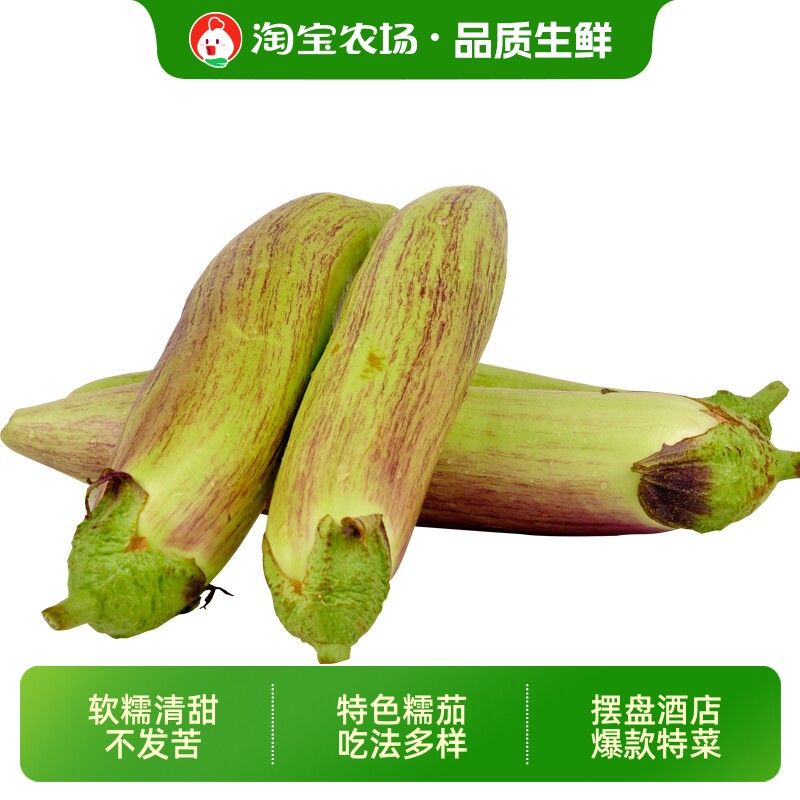 山东农家冰川茄子新鲜蔬菜脆皮糯花茄烧烤食材现摘直发酒店农场