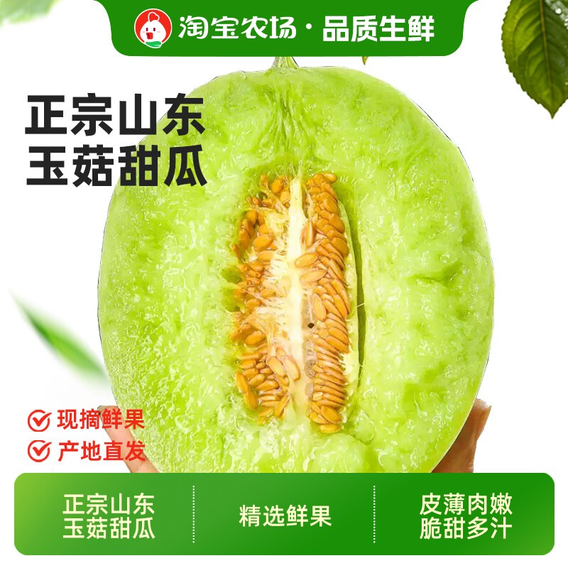 冰淇淋玉菇甜瓜正宗山东特产新鲜水果当季香瓜蜜瓜整箱包邮现摘