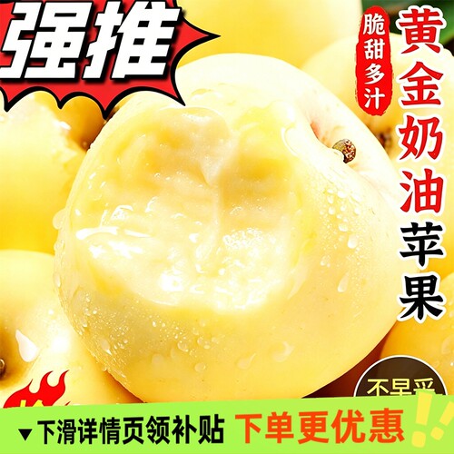 山东烟台黄金奶油富士苹果新鲜水果现货3斤/4.5斤/8.5斤多规格