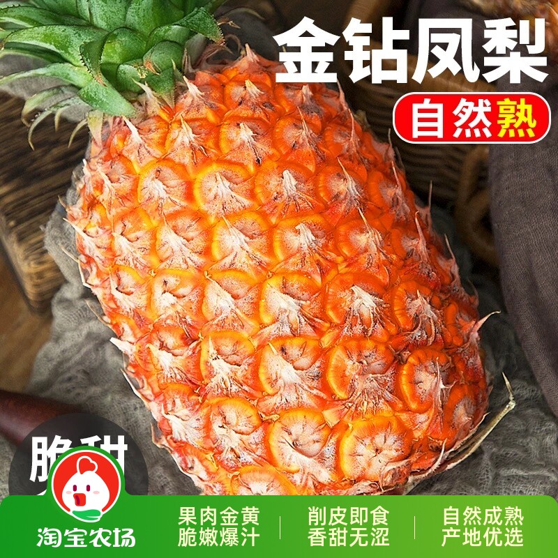新鲜正宗海南金钻凤梨9斤大果水果热带无眼整箱菠萝现摘西瓜农场