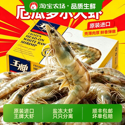 进口原装3斤深海大虾野生白虾