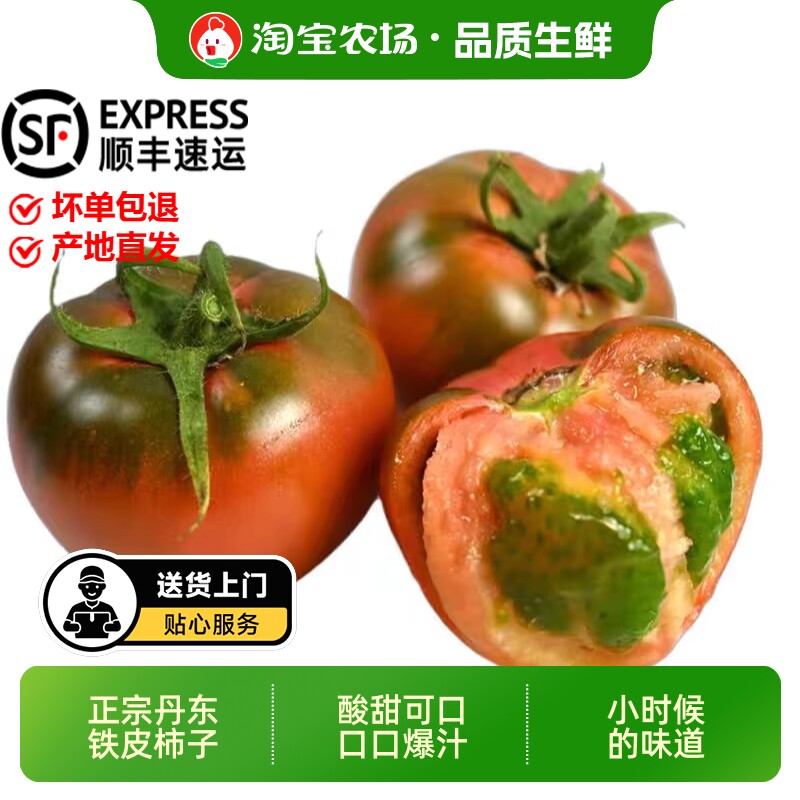 顺丰正宗丹东铁皮西红柿水果柿子碱地草莓自然吃新鲜番茄现摘农场