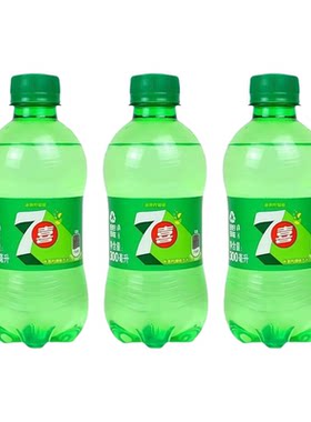 七喜汽水饮品300ml3瓶柠檬味碳酸饮料解渴烧烤支小瓶装可乐*7的