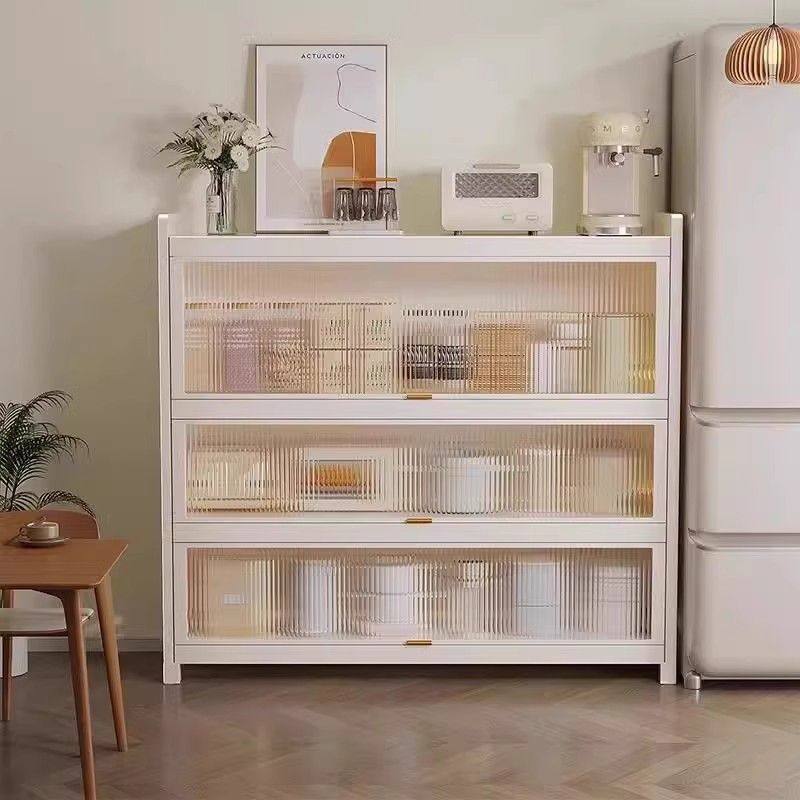 餐边柜靠墙一体喂养台茶水柜厨房橱柜铁皮柜置物架阳台储物柜