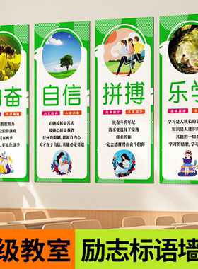 班级教室文化墙贴学习励志标语