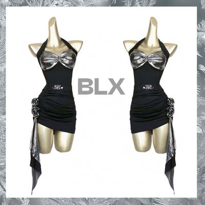 拉丁舞服上衣2025新款成人女练功服半身裙套装高级感夏季吊带黑色