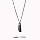 饰钛钢不掉色女 挂坠潮牌嘻哈百搭装 ANAN 项链男潮双色吊坠男士