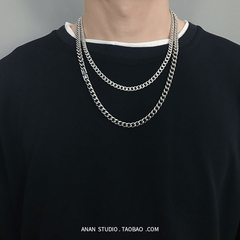【ANAN】复古港风ins嘻哈街头男女情侣链条项链古巴链子不掉色潮
