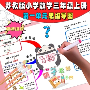 苏教版数学三年级上册第一单元两三位数乘一位数思维导图手抄报a4