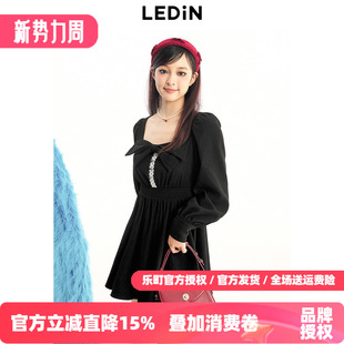 乐町朋克风蝴蝶结式 长裙C1FAE1256 连衣裙春新款