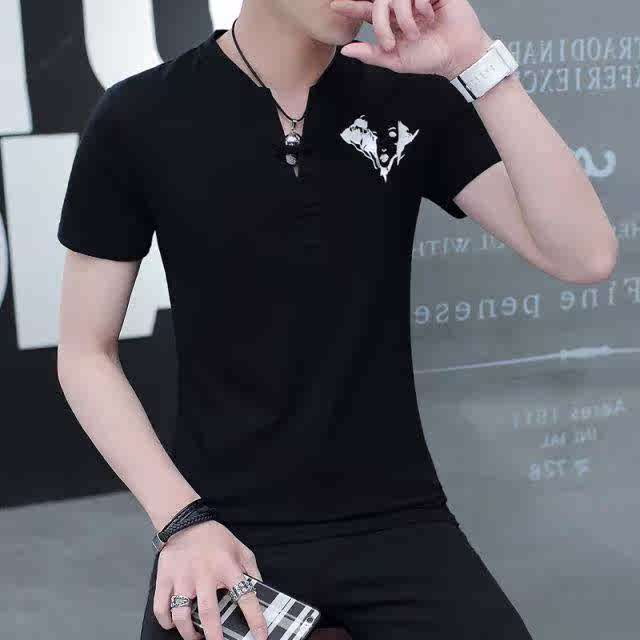 宽松佐罗诚征英才胖子t恤男v领图案加大潮流潮男翻领春夏休闲牛|ruв категории Мужская одежда, футболка - от Buy2taobao.com для оказания профессиональной услуги покупки агента Taobao