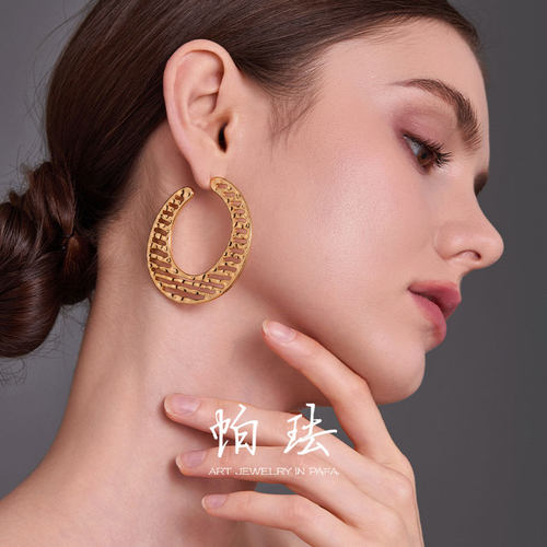 PAFA小众设计夸张耳饰无耳洞耳环