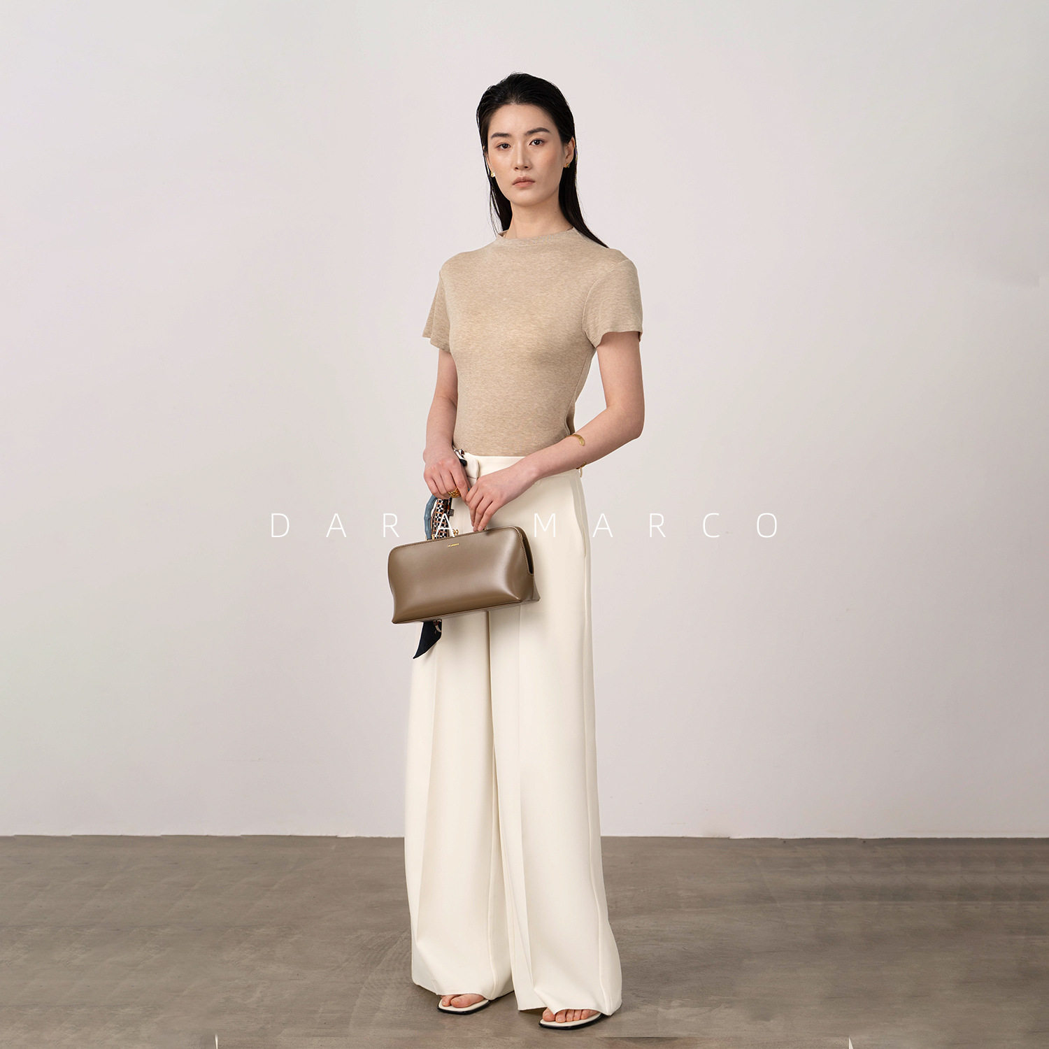 丝滑手感半高领莱赛尔羊毛修身短袖T恤凉感不易皱透气高弹女春夏