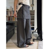 女 层次设计感显高长裤 卢浮春夏新款 韩系时髦不可拆卸屁帘西裤