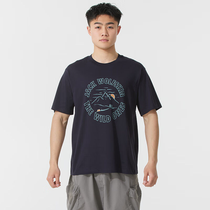 JackWolfskin狼爪t恤男女25春夏户外休闲印花透气圆领短袖A63706