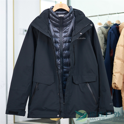 哥伦比亚羽绒内胆三合一冲锋衣男