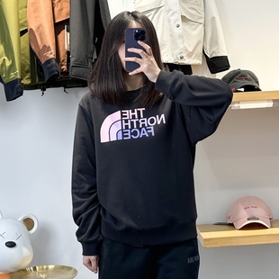 25春夏新款 休闲卫衣8DC7 TheNorthFace北面户外女透气圆领印花长袖