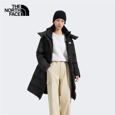 北面女士户外防风鹅绒长款羽绒服
