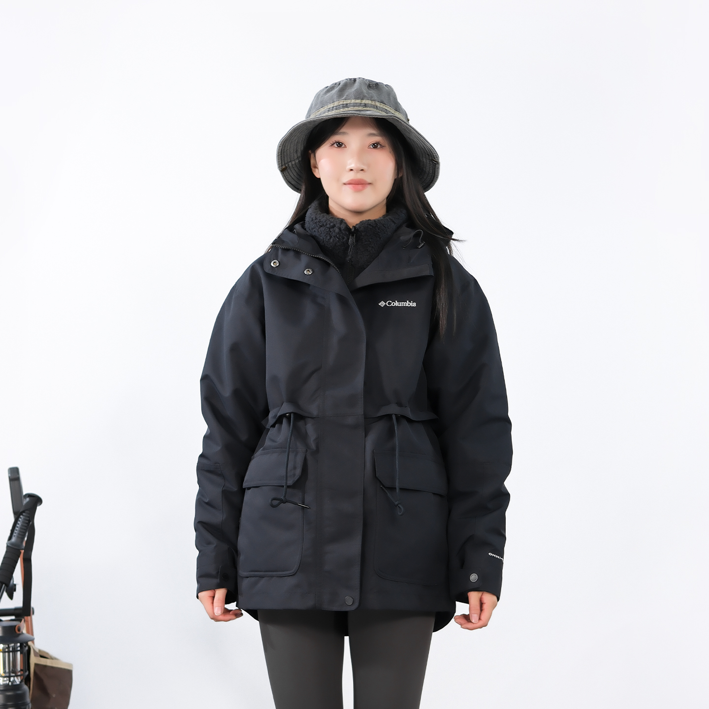 哥伦比亚户外防水女三合一冲锋衣