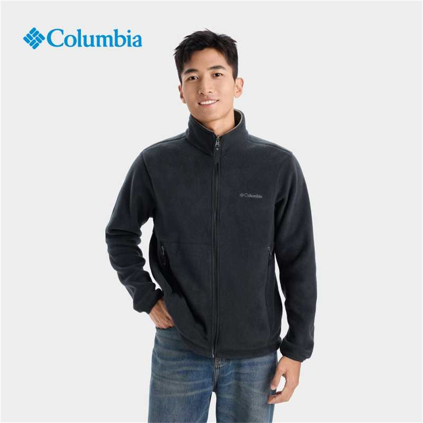 哥伦比亚男立领保暖舒适抓绒外套
